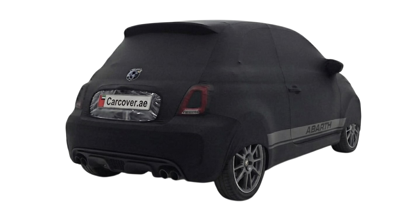 ABARTH 695 Custom Legal Car Cover Transparent License Plate Window UAE Compliant