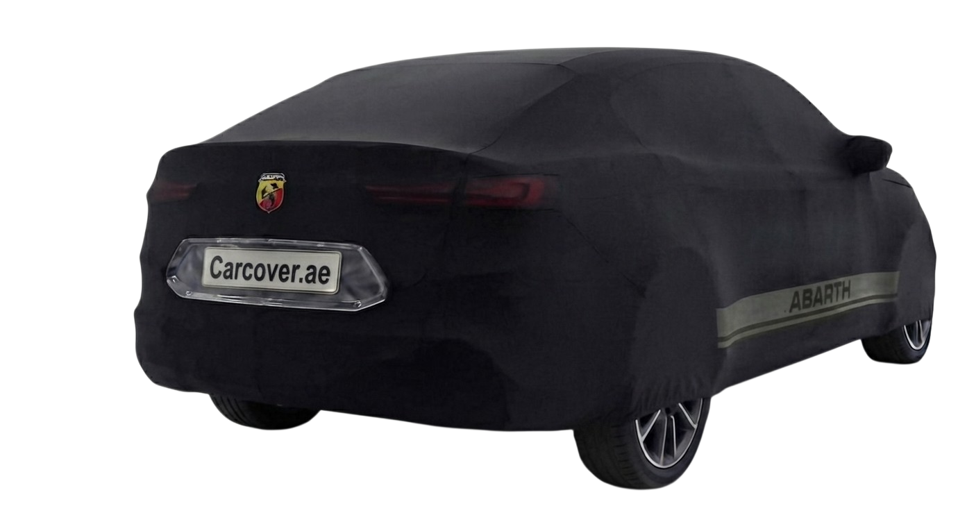 ABARTH FASTBACK Custom Legal Car Cover – Transparent License Plate Window – UAE Compliant