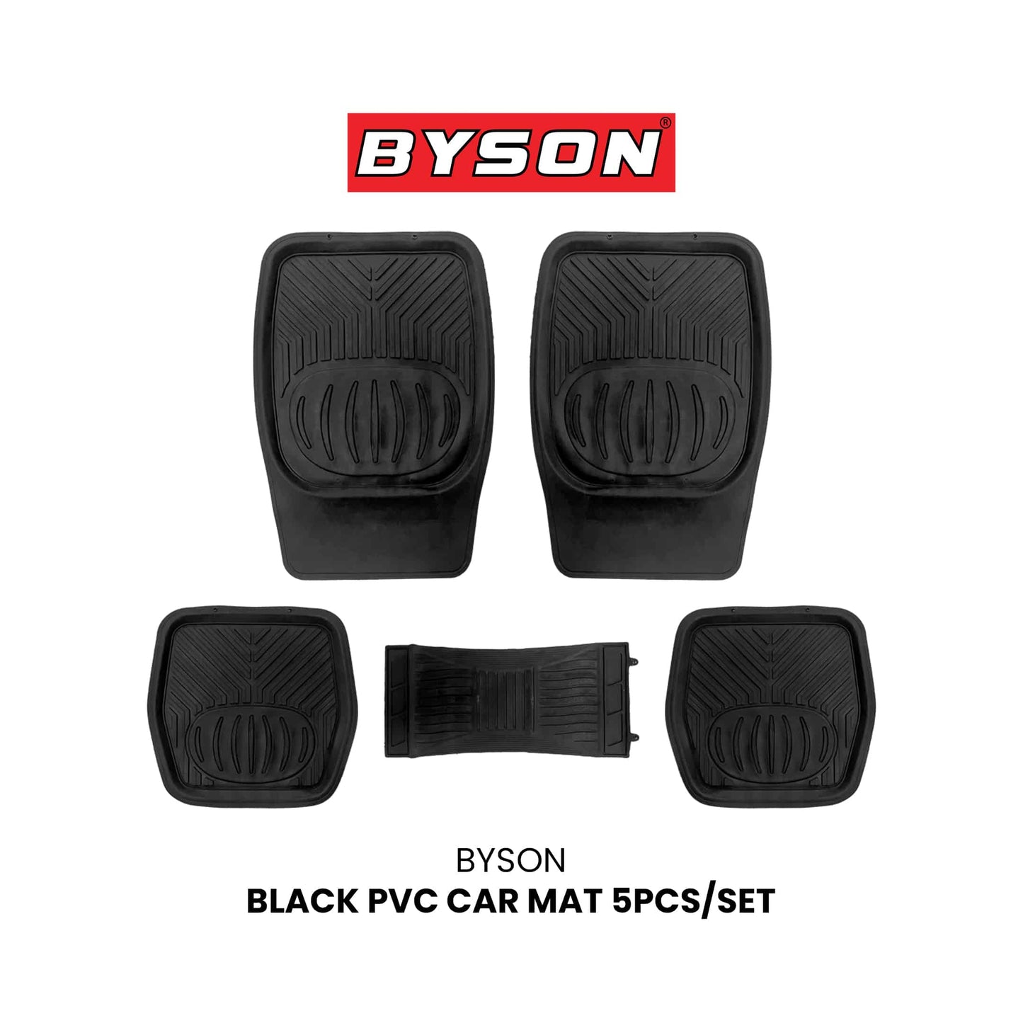 BYSON دواسة أرضية PVC للسيارة 5 قطع/طقم