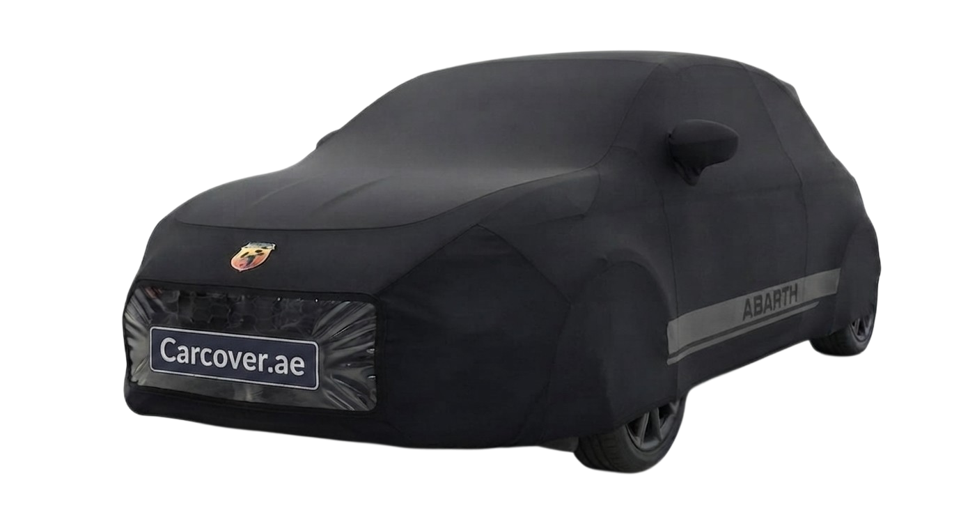 ABARTH 595 Custom Legal Car Cover – Transparent License Plate Window – UAE Approved