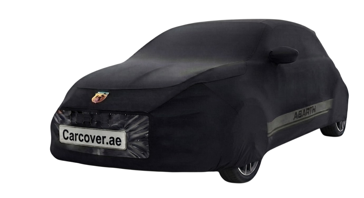 ABARTH 695 Custom Legal Car Cover  Transparent License Plate Window  UAE Compliant