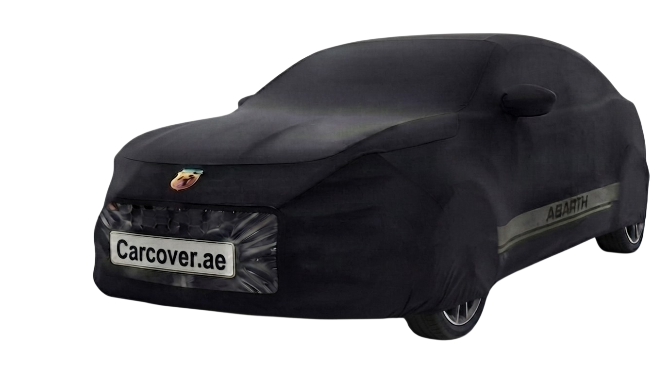 ABARTH FASTBACK Custom Legal Car Cover – Transparent License Plate Window – UAE Compliant
