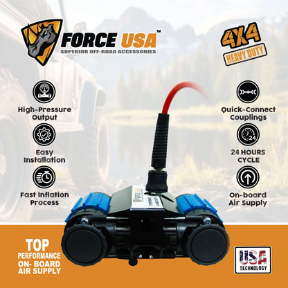 FORCE USA 4×4 Dominator: ضاغط هواء مزدوج شديد التحمل لأداء لا يتوقف