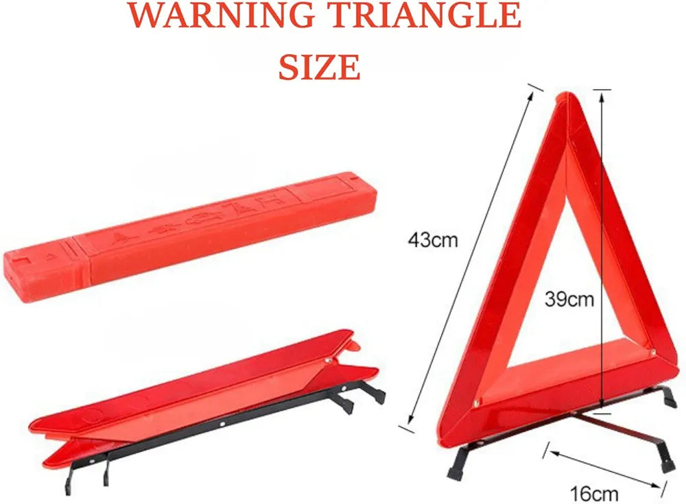 Foldable Safety Warning Triangle for Roadside Breakdowns, Warning Triangle with Storage Box for Car Emergencies Accessories (1 pack)