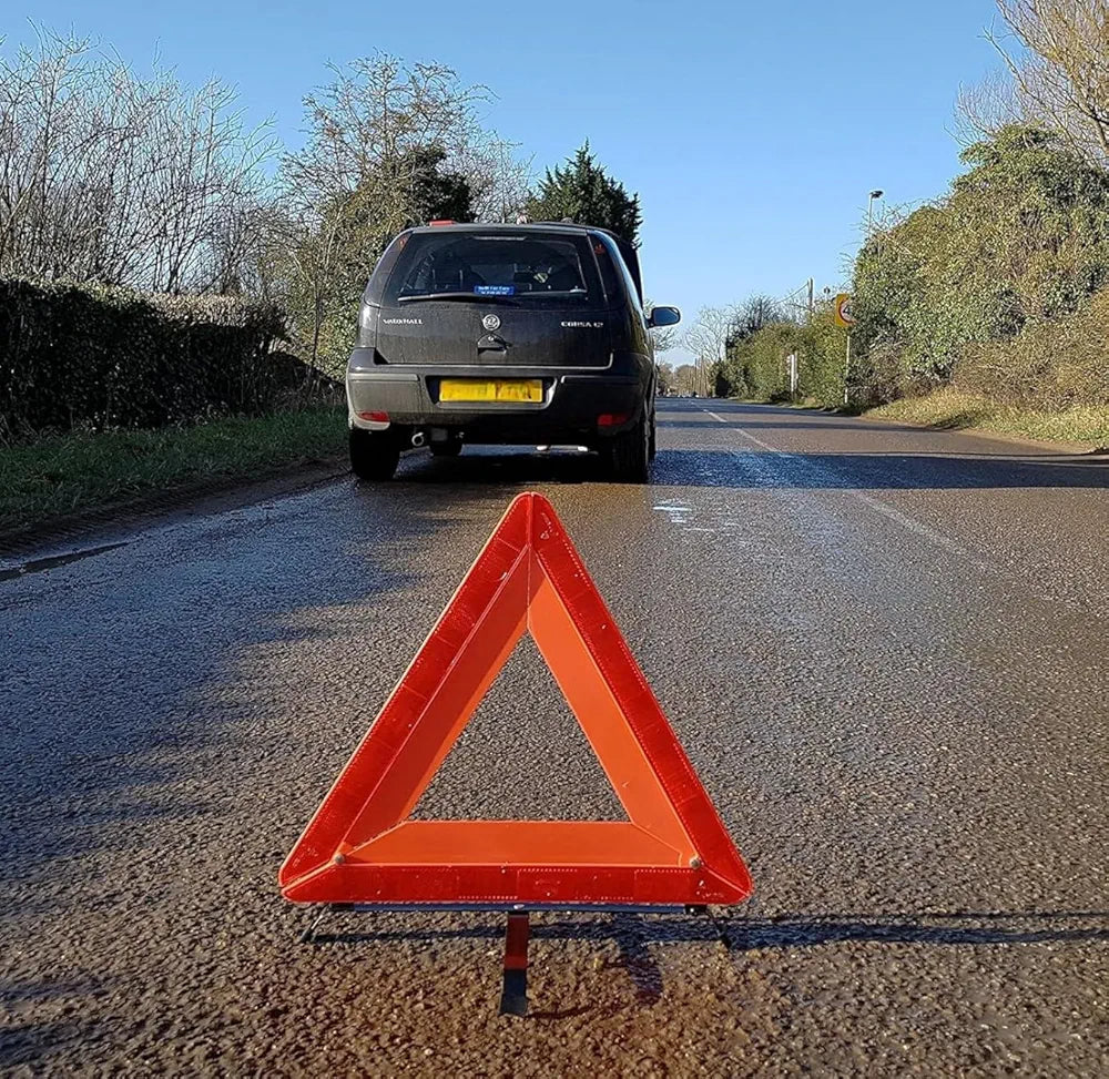 Foldable Safety Warning Triangle for Roadside Breakdowns, Warning Triangle with Storage Box for Car Emergencies Accessories (1 pack)
