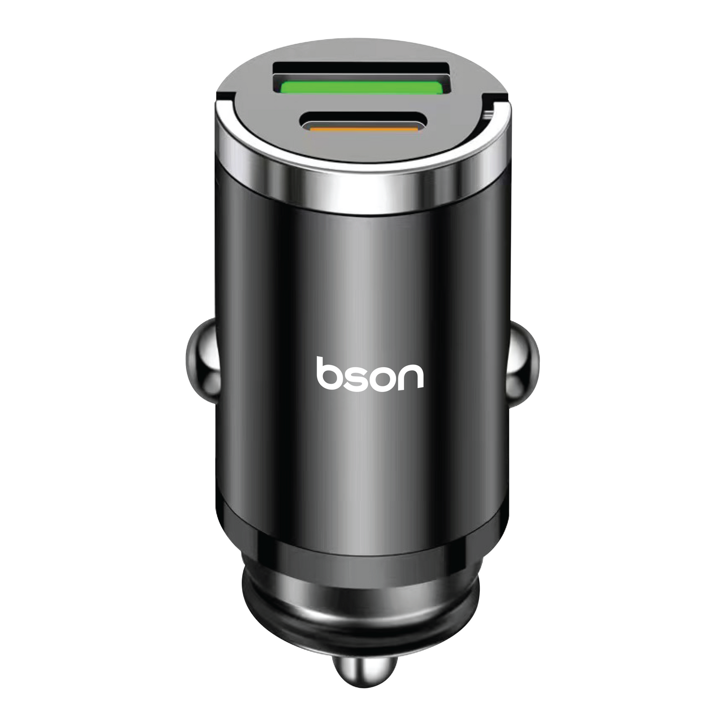 شاحن سيارة Bson 53W فائق السرعة - شحن أسرع 5 مرات بمنفذي USB (USB-A و USB-C)، وQC3.0 بقدرة 100 واط كحد أقصى + PD بقدرة 30 واط، وميزات حماية ذكية متضمنة