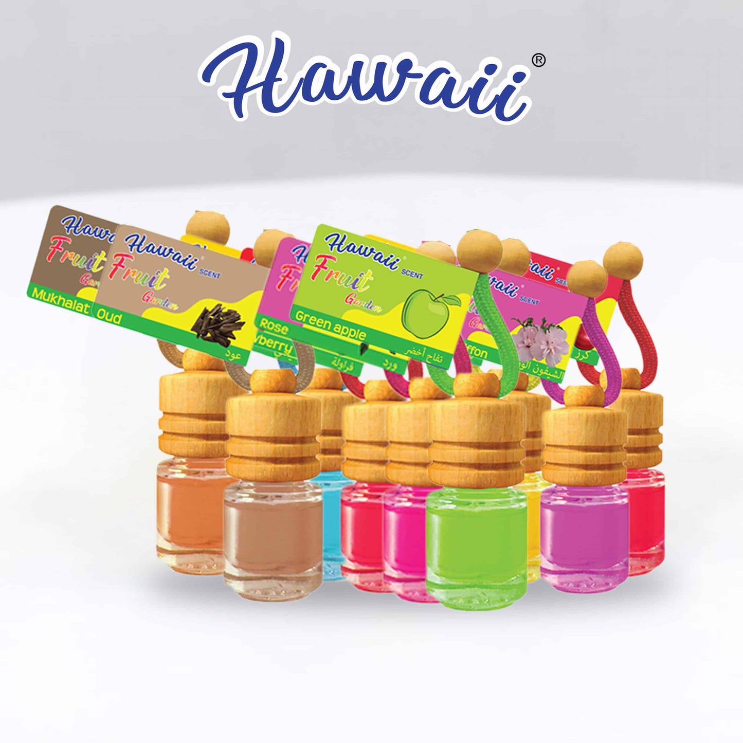 معطر جو للسيارة هاواي بزجاجة صغيرة | معطرات جو بروائح السيارة | زجاجات فواحة معلقة | يزيل روائح السيارة الكريهة ويدوم طويلاً لانتعاش الهواء